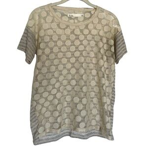 Hi-Line by Madewell White Dot Lace Multimedia Blouse | S